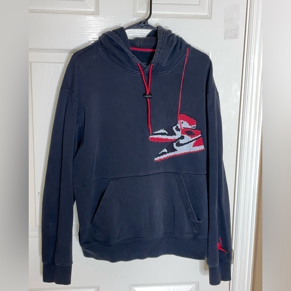 Jordan Jumpman Holiday Hoodie Pullover Black Mens Medium​​​​​​​​ - Picture 8 of 12